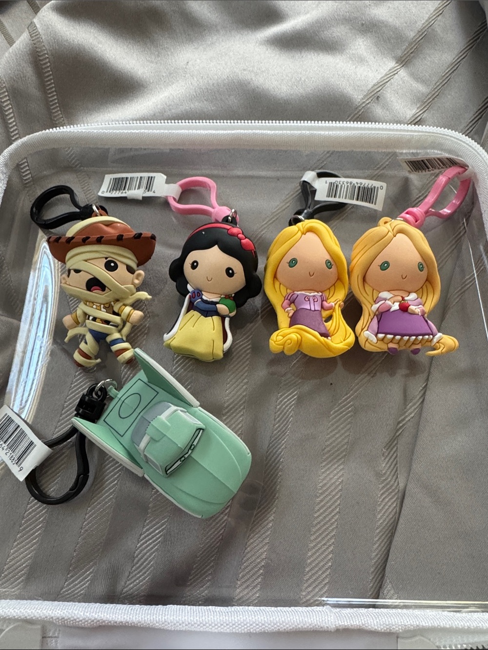 Kids Character Keychain Set - Pink, Yellow, Black, Mint